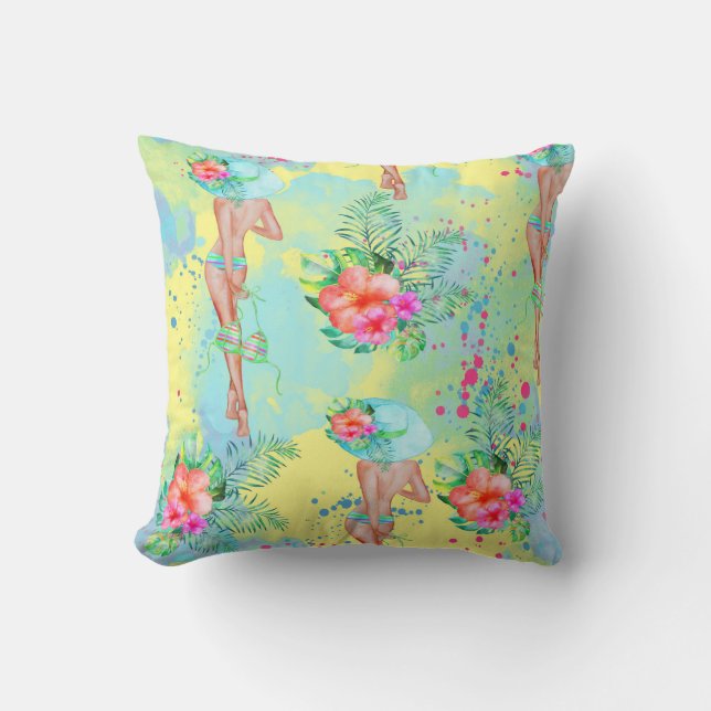 Tropical Hawaiian Pillow Kissen (Vorderseite)