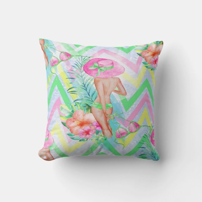 Tropical Hawaiian Pillow Kissen (Vorderseite)
