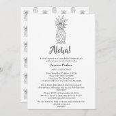 Tropical Hawaiian Themed Luau Brautparty Einladung (Vorne/Hinten)