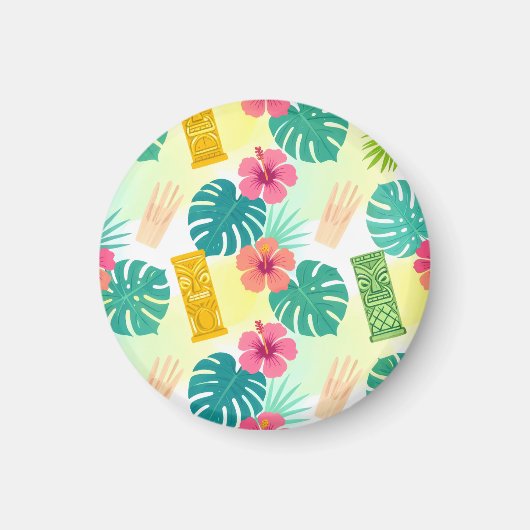 Tropical Hawaiian Tiki Pattern for Parties Wedding Magnet (Vorne)