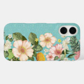 Tropical Hawaiian Turquoise iPhone Case (Rückseite (Horizontal))