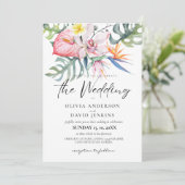 Tropical Hawaiian Wedding Beach Thema Einladung (Stehend Vorderseite)