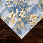 Tropical Hawaiin Yellow Hibiscus Flowers on Blue Seidenpapier