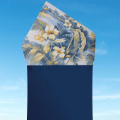 Tropical Hawaiin Yellow Hibiscus Flowers on Blue Seidenpapier