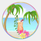 Tropical Hawiian Luau Cupcake Toppers Stickers (Vorderseite)