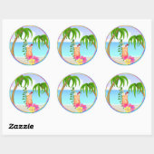 Tropical Hawiian Luau Cupcake Toppers Stickers (Blatt)