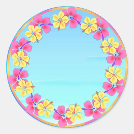 Tropical Hawiian Luau Cupcake Toppers Stickers (Vorderseite)