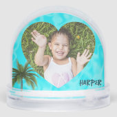 Tropical Heart Photos Grandkids Gift Snow Globe Schneekugeln (Rückseite)