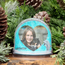 Tropical Heart Photos Grandkids Gift Snow Globe Schneekugeln
