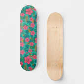 Tropical Hibiscus and Palm Leaf Pattern Skateboard (Vorderseite)