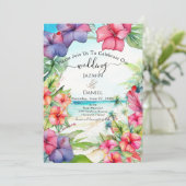 Tropical Hibiscus Beach Einladung (Stehend Vorderseite)