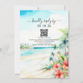 Tropical Hibiscus Beach Einladung (Rückseite)