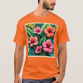 Tropical Hibiscus Bloom Artistry T-Shirt (Vorderseite)