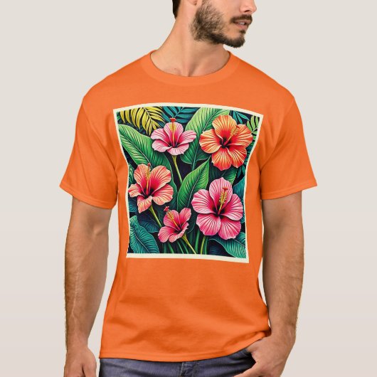 Tropical Hibiscus Bloom Artistry T-Shirt (Vorderseite)