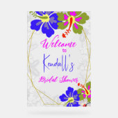 Tropical Hibiscus Bridal Shower Welcome Acrylschild (Vorderseite)