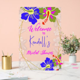 Tropical Hibiscus Bridal Shower Welcome Acrylschild