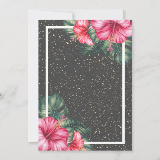 Tropical Hibiscus,Confetti  Einladung (Rückseite)