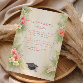 Tropical Hibiscus Floral Graduation Einladung