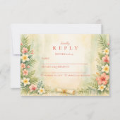 Tropical Hibiscus Floral Graduation RSVP Karte (Vorderseite)