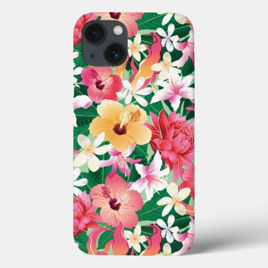 Tropical Hibiscus Floral Pattern Case-Mate iPhone Hülle (Rückseite)