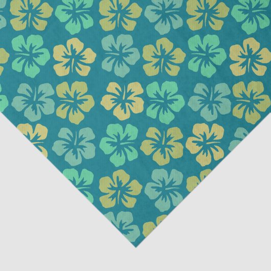Tropical Hibiscus Flower Pattern Custom Text Seidenpapier (Ausschnitt)