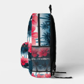 Tropical Hibiscus Flowers Exotic Floral Design Bedruckter Rucksack (Rechts)