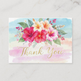 Tropical Hibiscus Hawaiian Thank You Card Begleitkarte