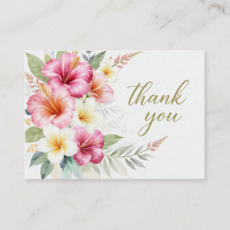 Tropical Hibiscus Hawaiian  Thank You Card Begleitkarte
