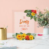 Tropical Hibiscus Luau Open Bar Acrylic Sign Acrylschild (Hochzeit)