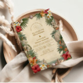Tropical Hibiscus Seashell Wedding Einladung