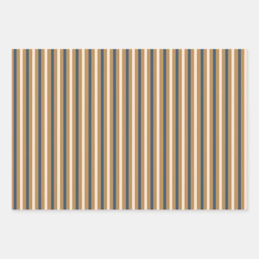 Tropical Hibiscus, Stripes, Ornaments Blue Holiday Geschenkpapier Set (Vorderseite 3)