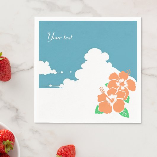 Tropical Hibiscus Summer Wedding Serviette