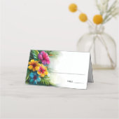 Tropical Hibiscus Wedding Place Card Platzkarte (Vorderseite)