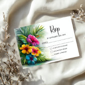 Tropical Hibiscus Wedding RSVP