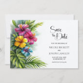 Tropical Hibiscus Wedding Save the Date (Vorderseite)