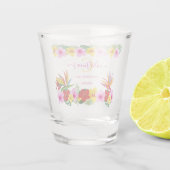 Tropical Hibiskus Beach Bachelorette Schnapsglas (Rückseite)