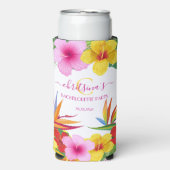 Tropical Hibiskus Beach Bachelorette Selters Dosenkühler (Seltzer Vorderseite)