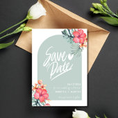 Tropical Hibiskus Beach Wedding Foto Save The Date