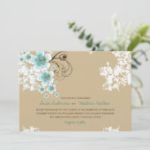 Tropical Hibiskus Blue Luau Beach Hochzeit Einladu Einladung (Stehend Vorderseite)