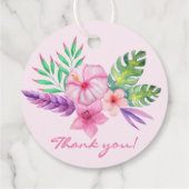Tropical Hibiskus Bouquet - Vielen Dank Geschenkanhänger (Rückseite)