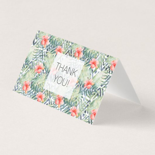 Tropical Hibiskus Tribal Floral Vielen Dank (Vorderseite)