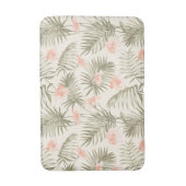 Tropical Hisbiscus Palm Tree Muster Badematte (Vorderseite Vertikal)