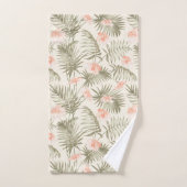 Tropical Hisbiscus Palm Tree Muster Badhandtuch Set (Handtuch)