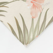 Tropical Hisbiscus Palm Tree Muster Fleecedecke (Ecke)