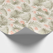 Tropical Hisbiscus Palm Tree Muster Geschenkpapier (Ecke)