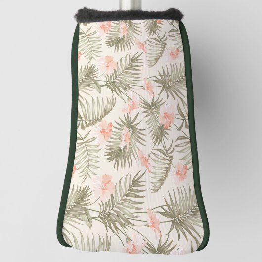 Tropical Hisbiscus Palm Tree Muster Golf Headcover (Rotieren 90)
