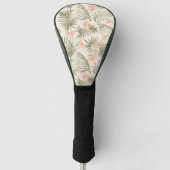 Tropical Hisbiscus Palm Tree Muster Golf Headcover (Vorderseite)