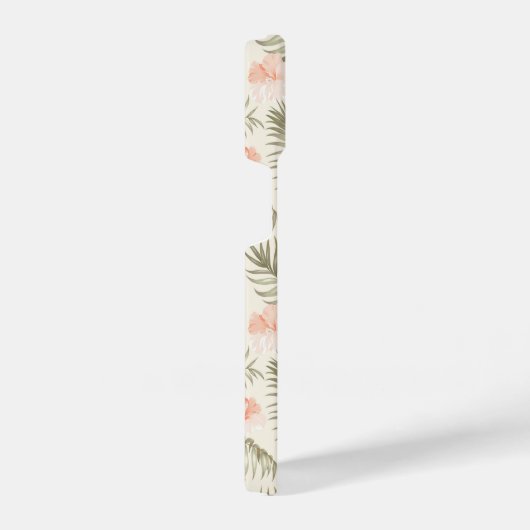 Tropical Hisbiscus Palm Tree Muster iPhone Hülle (Rechte Seite)