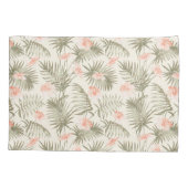 Tropical Hisbiscus Palm Tree Muster Kissenbezug (Rückseite)