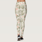 Tropical Hisbiscus Palm Tree Muster Leggings (Rückseite)